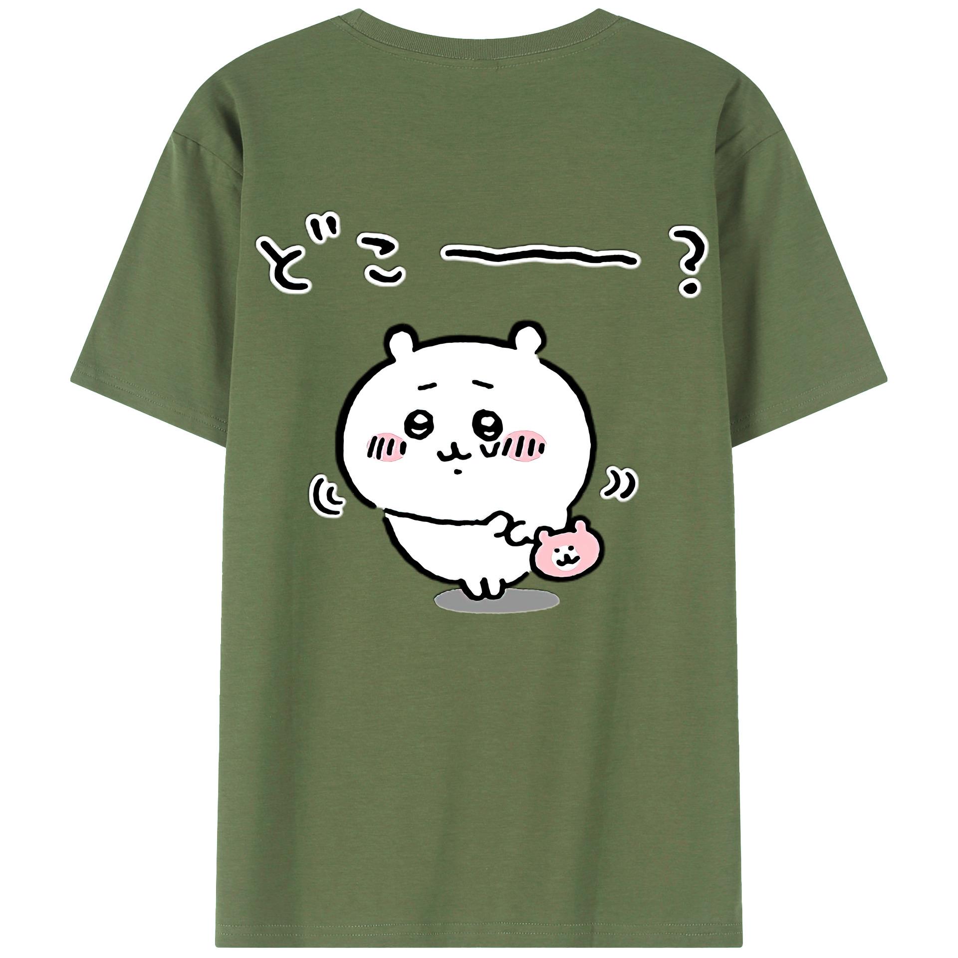 （画像用） ちいかわ ちいかわ Chii-kawa chiikawa 綿100％ メンズ半袖Tシャツ（バックプリント） 通気性